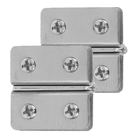 OUNONA 2 Pcs Heavy Duty Hinge Glass Shower Door Hinges Showcase Replacement Silver
