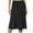 Black, variant on JNGSA Women's Ruched High Waist Knee Length Jersey A-Line Stretchy Flared Casual Midi Skirt