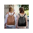 thumbnail image 5 of PULLIMORE Women Backpack Purse PU Leather Anti-theft Multipurpose Shoulder Bag Fashion Ladies Satchel Bags (Brown), 5 of 9