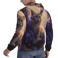 thumbnail image 6 of Goofa Purple Flower Lazy Cat for Men's Hooded Sweatshirt - Lightweight Pullover Hoodie with Kangaroo Pocket, Perfect for Everyday Wear-Medium, 6 of 7