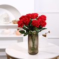 thumbnail image 4 of Zukuco 12 PCS Artificial Roses Single Long Stem Silk Blossom Fake Flower for Home Party Wedding Decoration(Red), 4 of 8