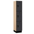 thumbnail image 2 of 15" Wide Triple Tier Designer Wood Locker - 1 Wide - 6 Feet High - 18 Inches Deep - Black, 2 of 4