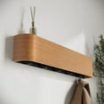 thumbnail image 6 of Burfoko Wall-Mounted Coat Rack - Modern Solid Wood Veneer Shelf with 5 Hidden Hooks, Scandinavian Design, 66lb Capacity, Oak Finish, 6 of 7