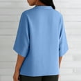 thumbnail image 6 of YuXingFu Plus Size Tops for Women Dressy Long Sleeve V-Neck Asymmetrical Tops - Pleated Detail Silk for Daily Light Blue S, 6 of 8