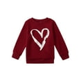 thumbnail image 3 of Mommy and Me Shirts Valentine's Day Family Matching Outfits Long Sleeve Hearts Print Sweatshirt Top for Women Girl (White, Medium), 3 of 9