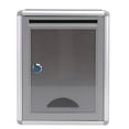 thumbnail image 1 of 1pc Aluminum Alloy Suggestion Box Wall-mounted Security Ballot Box (Silver Grey), 1 of 8