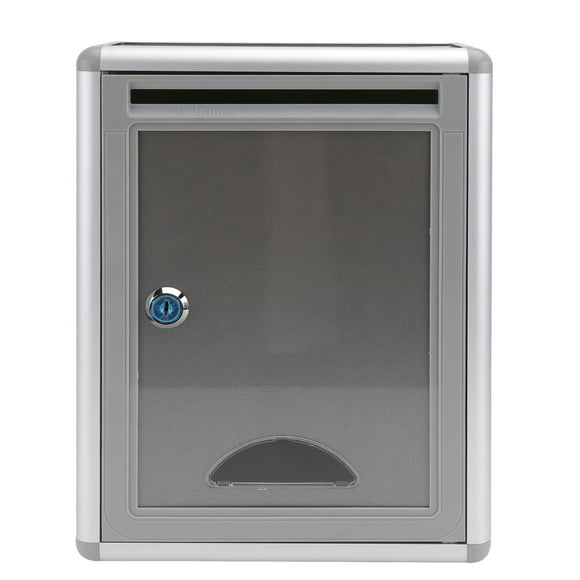 1 buzón de sugerencias de aleación de aluminio para pared, de seguridad (gris plateado)