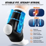 Whcool Adjustable Ankle Brace, Black, S