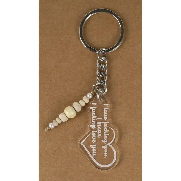 Inkdotpot Funny Keychain I Love ** You I Mean I ** Love You Love Acrylic Engraved Keychain Birthday Gift Funny Couple Keychains Gift For Girlfriend Wife