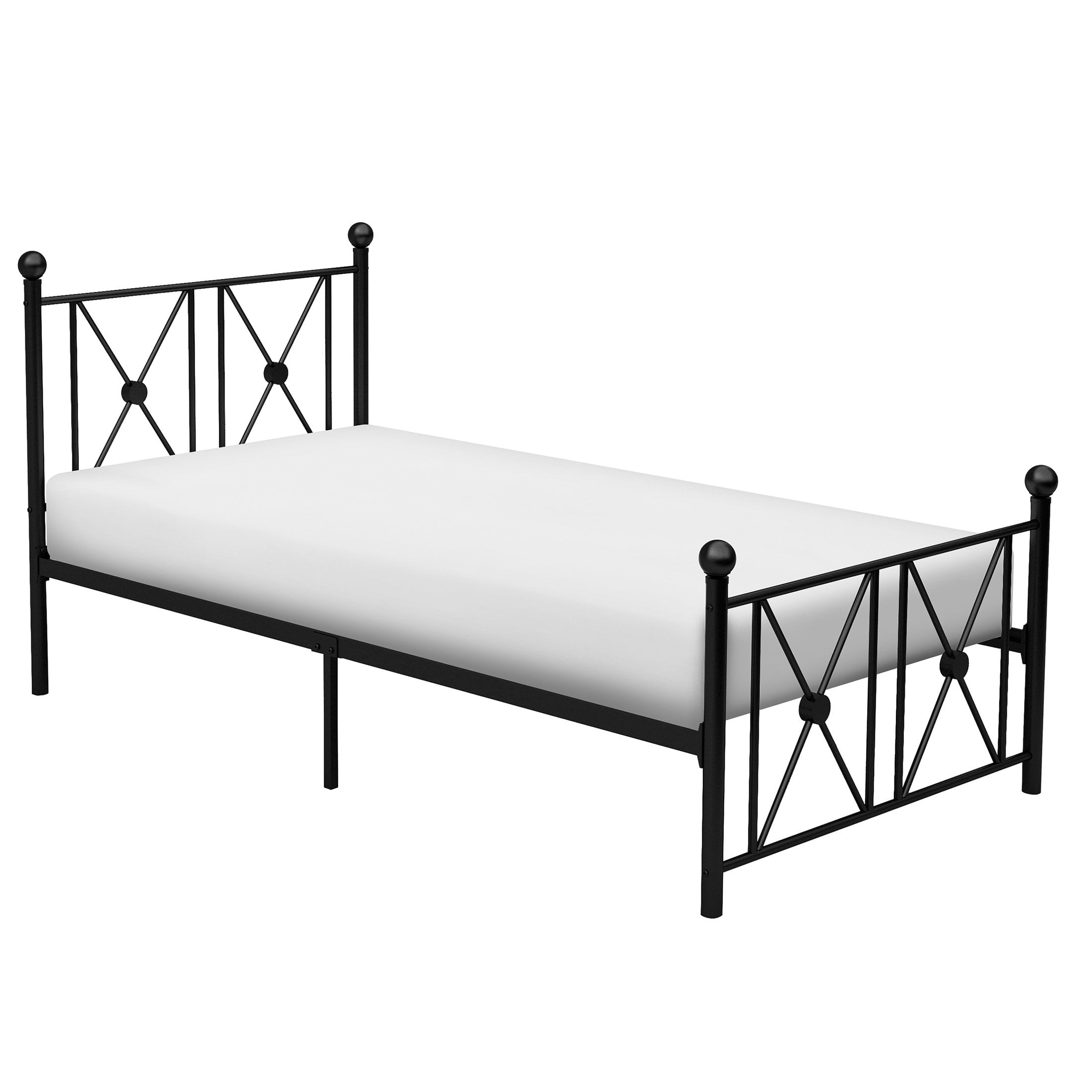 OakvillePark Hilton Open-Frame Metal Platform Bed, Twin, Black