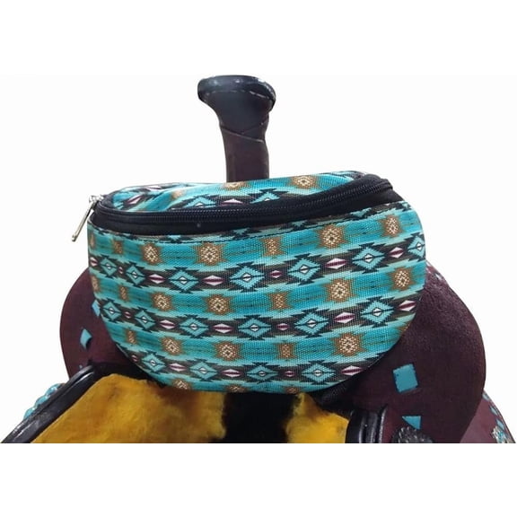 Showman Teal Southwest Design Insulated Nylon Saddle Pouch