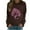 Brown, variant on WREESH Women's Round Neck Loose Long Sleeve T-Shirt Breast Cancer Awareness Sweatshirts Pink Ribbon Graphic Top Black