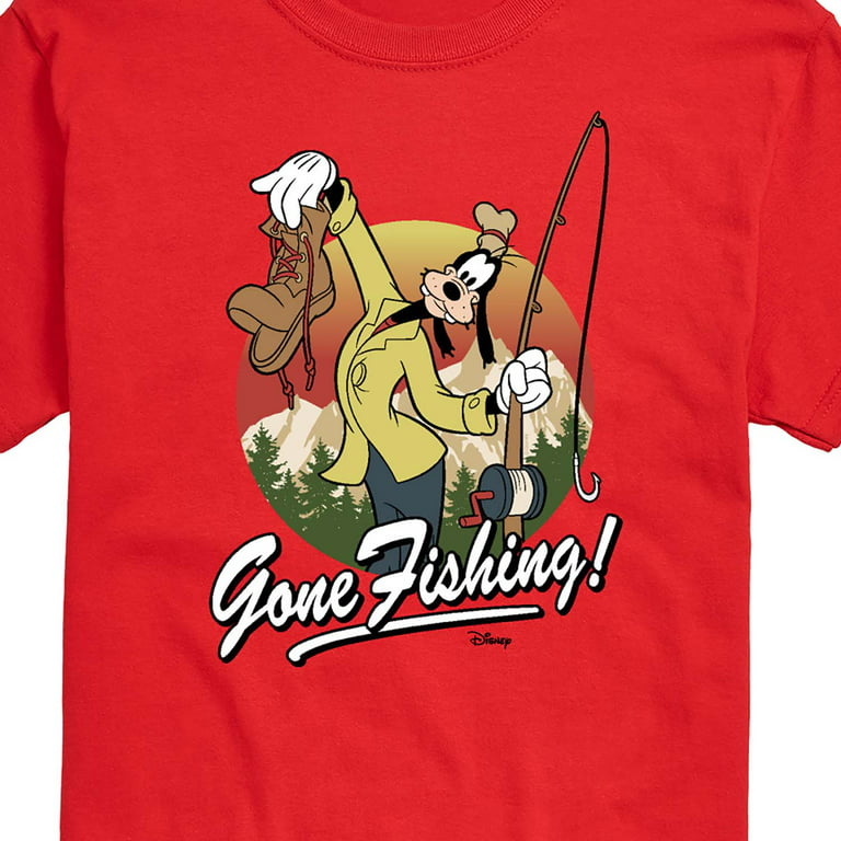 Disney Mickey & Friends - Goofy Gone Fishing - Men's Short Sleeve Graphic T-Shirt, Size: 3XL, Red