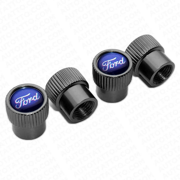 4pcs Universal Fit Ford Car Wheels Tire Air Valve Caps Stem Dust Cover Grey