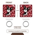 thumbnail image 5 of 3dRose, Funny Cute Boston Terrier Dog and Heart Love Pattern Abstract, set of 2 Key Chains, 5 of 7