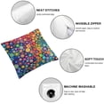 thumbnail image 4 of Acheng Decorative Throw Pillow Covers Colorful Circles in A Grid Satin Throw Pillow Covers Colorful Mid Century Modern Wobbly Circle Couch Pillow Covers for Couch Bed Home Decor,2 pcs White, 4 of 6