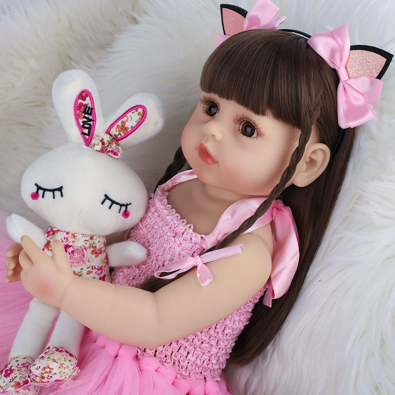 ifanze 22 Reborn Baby Dolls , Newborn Baby Realistic Doll Handmade Lovely  Lifelike Vinyl Baby Doll, Kids Toy Birthday Christmas Gift for Girls ,Pink  