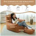 thumbnail image 3 of Modern Giant Bean Bag Chair with Ottoman Bean Bag Couch Sofa with Footstool Lounge Large Bean Bag Chairs for Adults Reading Chair for Bedroom Living Room ( Button Type), 3 of 7