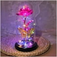thumbnail image 3 of Beiou Glass w/LED Light, Colorful Purple Artificial Flower,  Gift for Mother's Day, Valentine's Day, Wedding Anniversary, 3 of 8