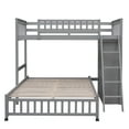 thumbnail image 3 of Harper & Bright Designs Twin Over Full Bunk Beds with Storage Drawers and Shelves, Wooden L-Shaped Bunk Beds for Bedroom, Gray, 3 of 9