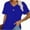 Blue, variant on Womens T Shirts V Neck Rolled Sleeve Pocket Summer Tops Casual Loose Basic Tee Shirts Trendy