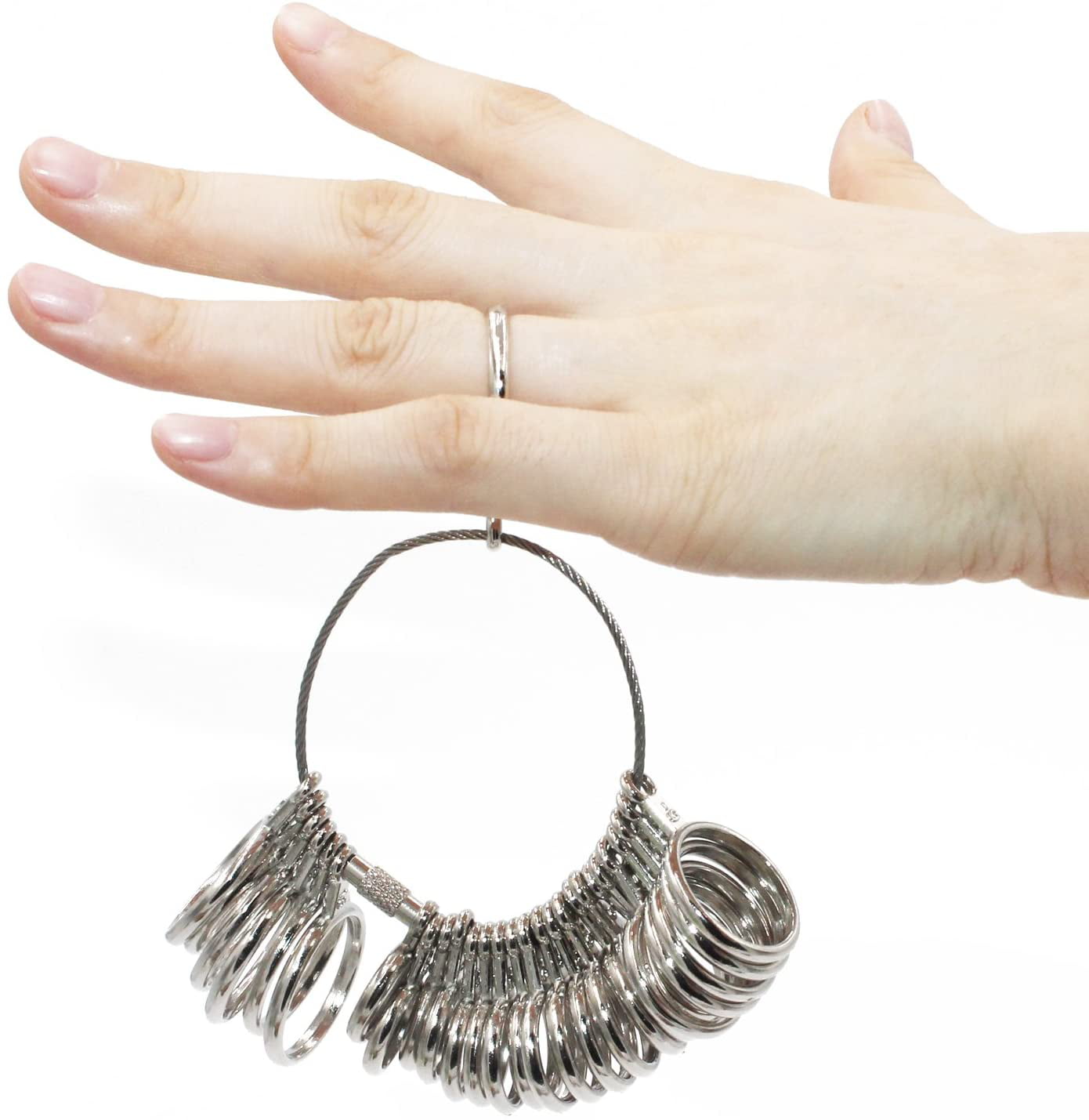 UUBAAR 27 Pcs Ring Sizer, Premium Metal Ring Sizers Measuring Tool Set, Mens Womens Finger Ring Size Measurement Tool, US Ring Sizing Kit 0-13 with HA