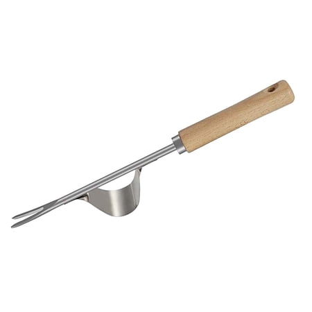 Stainless Steel Gardening Weeder Hand Tool Lawn Grass Removal Manual Weeder with Wood Handle for Yard, Gardening, and Planter Potted