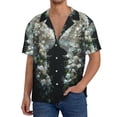 thumbnail image 3 of Fotbe Floral Angelic White Wings print Short Sleeve Button Down Shirts for Men Casual Summer Beach Wrinkle Free Shirt-Small, 3 of 7