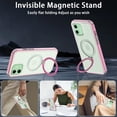 thumbnail image 4 of CASEFIV for iPhone 11 Case with Magnetic Invisible Stand [Compatible with MagSafe] Built-in Screen Protector Military Drop Protection Shockproof Slim Translucent Case Cover, Rose Red, 4 of 7