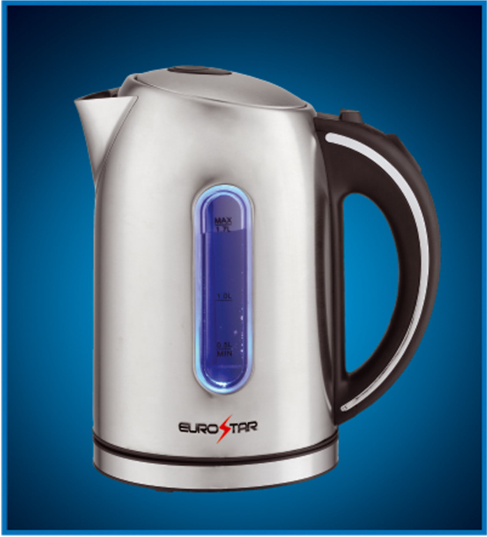 EUROSTAR EKS17S 1.7L Electric Stainless Steel Electric Kettle, Silver