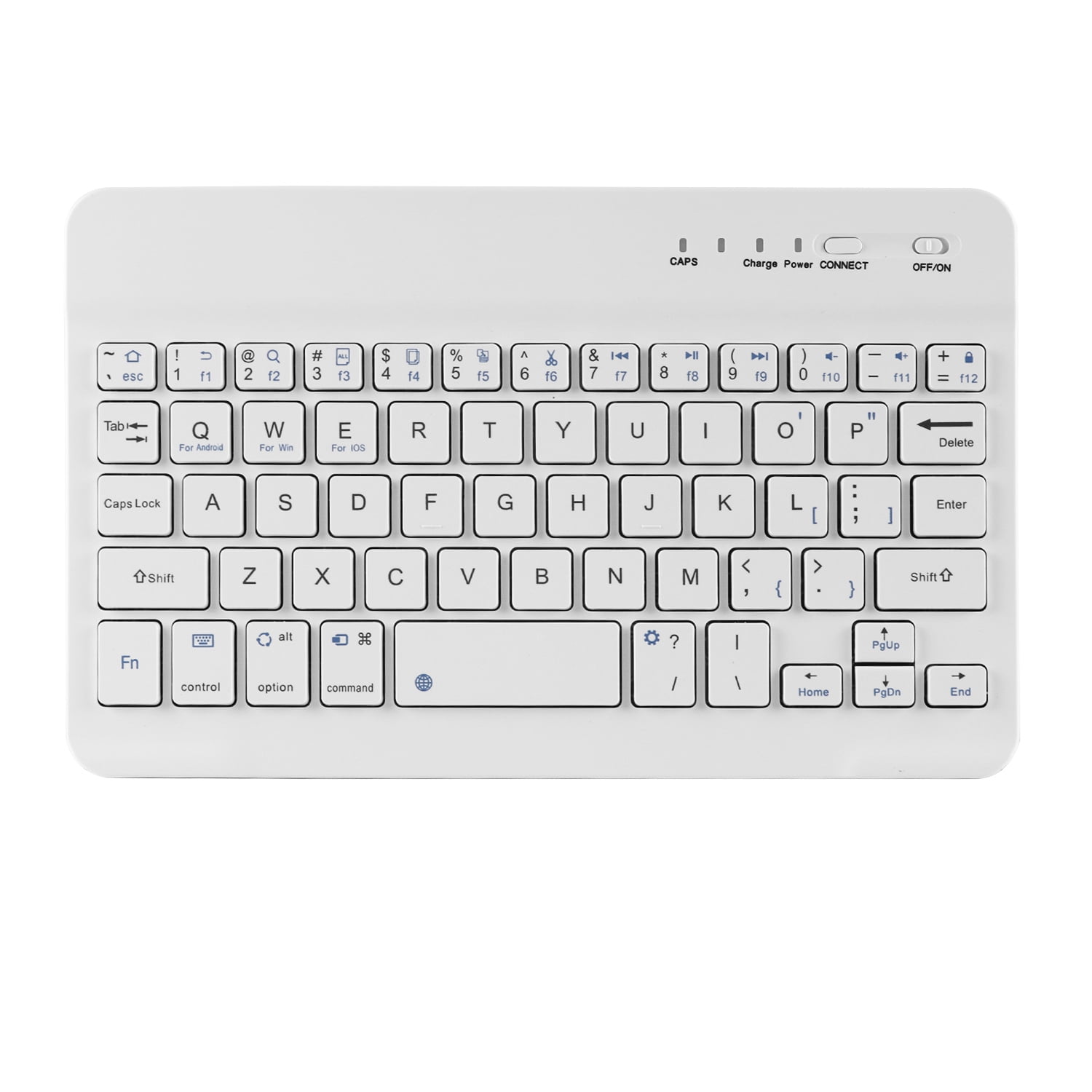 PloutoRich Wireless Keyboard, 7/8 inch Bluetooth Keyboard, Ultra-Thin Rechargeable Keyboard for Laptop Mobile Phone Tablet,Three-system Universal