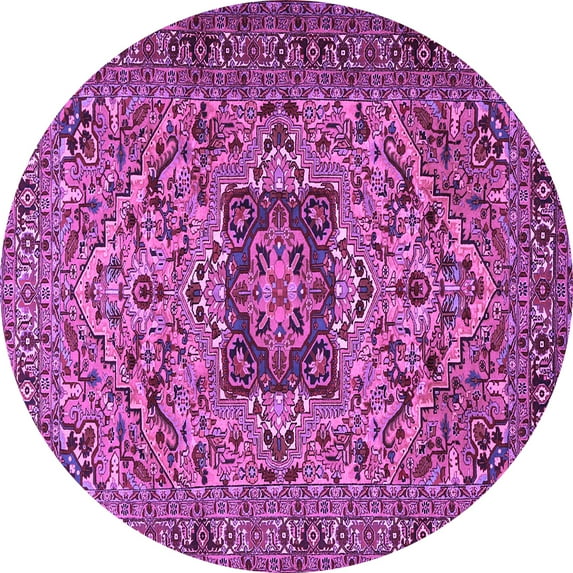 Ahgly Company Indoor Round Persian Purple Traditional Area Rugs, 3' Round