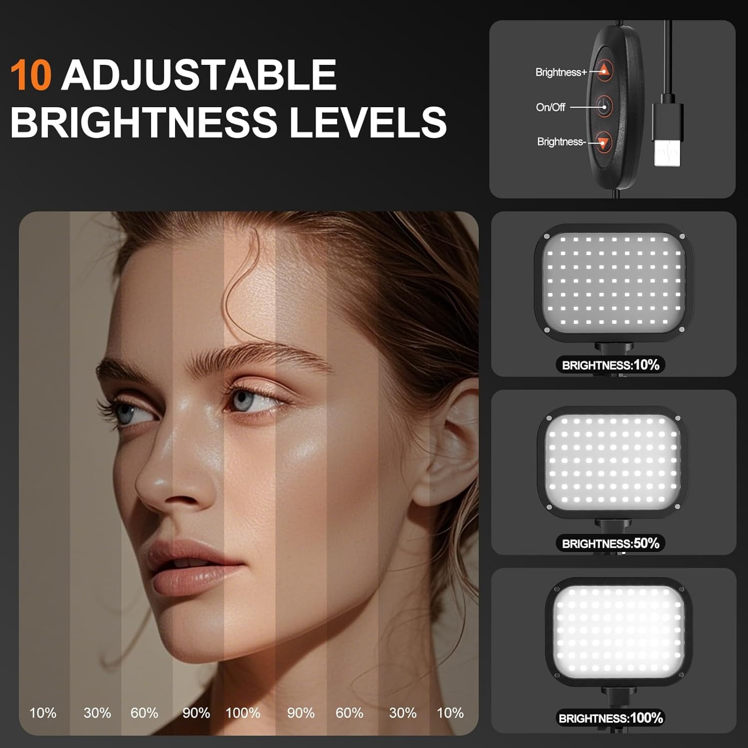 EMART 2-Pack LED Video Light, Portable 3000-5500K CRI97+ Studio Lights with 62" Tripod Stand, Magnetic Light Barndoor & Filters, Bi-Color Dimmable Lighting for Video Recording, Game Streaming, Podcas