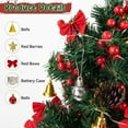 thumbnail image 2 of Ninonly 24 Inch Tabletop Mini Christmas Tree, Artificial Small Xmas Pine Tree with 30 LED Lights, Linen Base, Red Fruits, Christmas Balls, Bowknot, Star Tree Topper, 2 of 7
