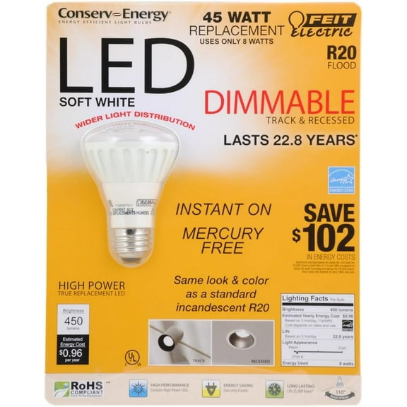 Feit R20 Dimmable 45 Watt Replacement LED Soft White Flood