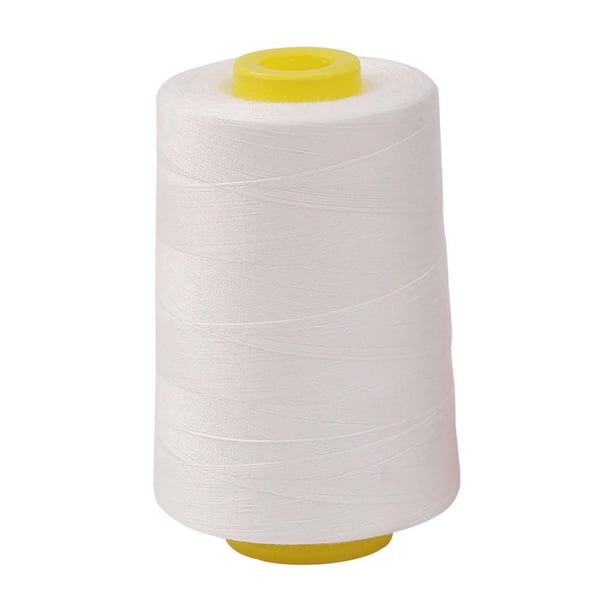 Hilo de coser Hilo de bordar Hilo multiusos Hilo de poliéster de 3000 yardas para Blanco