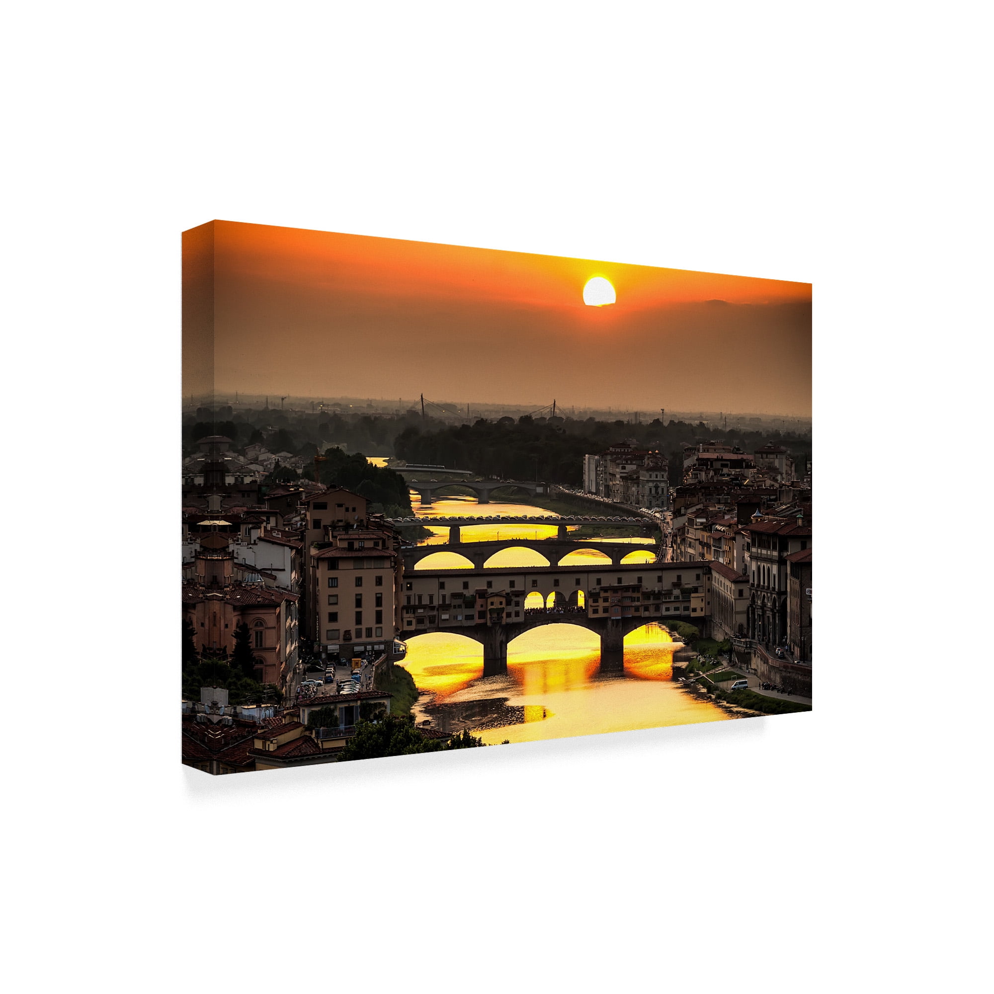 Trademark Fine Art 'Sunset In Florence' Canvas Art by Giuseppe Torre