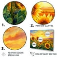 thumbnail image 3 of Designart "Sunset Fire Sunflower Field" Sunflowers Canvas Wall Art, 3 of 7