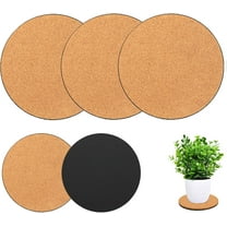 6 Pieces Cork Plant Coasters, 8 Inch Large Cork Plant Mats Cork Coasters for Plants, Plant Coasters for House Plants Indoors, Flower Pot Coasters,DIY Craft Project (Nude & Black)