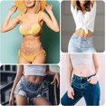 thumbnail image 5 of 8Styles Jeans Pants Chain Multi-layer Hip Hop Chain Punk Style Decorative Chain Butterfly Trousers Chain Metal Wallet Chain for Men Women 730mm Platinum Real 18K Gold Plated, 5 of 6