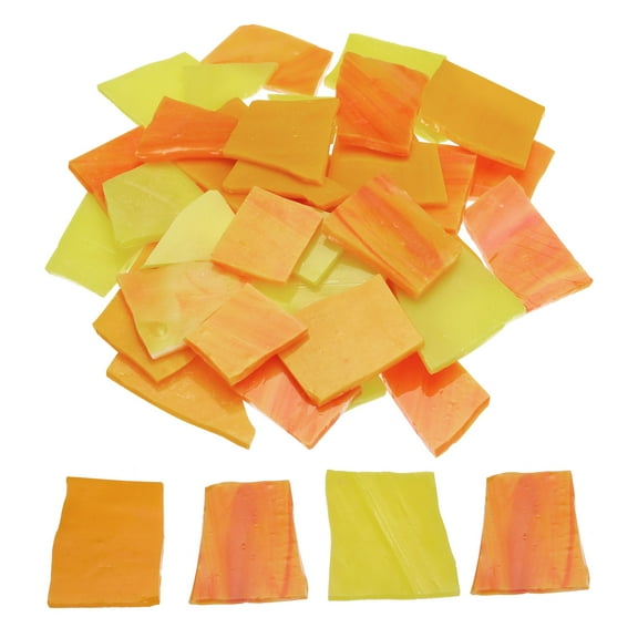 200g Mosaic Tiles Irregular Glass Mosaic Tiles Stained Mosaic Glass for Art Crafts DIY Projects Yellow Series