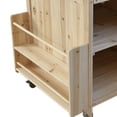 thumbnail image 4 of Outdoor Grill Table with Storage Cabinet and Stainless Steel Top, Kitchen Island Outdoor Grill Prep Table with Movable Door Leaf, 1 Drawer, Towel Rack, Lockable Wheels, for Lawn Garden, Natural, 4 of 9