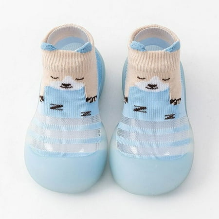 

QWZNDZGR New Summer Newborn Baby Socks Shoes Cute Ice Silk Sandals Soft Sole Boys Girls Toddler Indoor First Walkers Infant Sneakers
