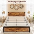 thumbnail image 6 of Queen Bed Frame with Wooden Headboard, Under-Bed Storage, Platform Base, Noise-Free, No Box Spring Needed, 6 of 7