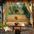 thumbnail image 7 of Wooden Porch Swing with Hanging Chain,2-Seater Patio Swing Chair with Cup Holders,Outdoor Swing Bench for Porch Courtyard Garden Balcony, 7 of 7