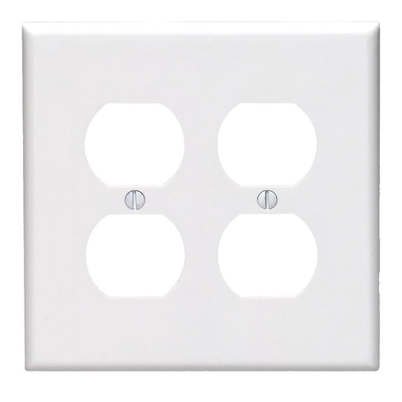WALLPLAT 2G DPLXRECEP WH (Pack of 1)