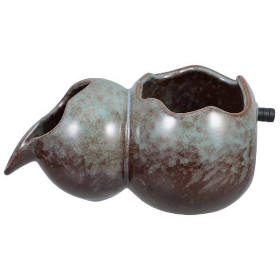 FONDOTIN Elegant Ceramic Spitter Fountain for Indoor Desks and Outdoor Garden Water Features, Decorative Tabletop Waterfall