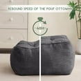 thumbnail image 6 of Square Stuffed Pouf Ottoman, Corduroy Poufs with Foam Chunk Filling, Furry and Fluffy Pouf Foot Stool Storage Ottoman, 21 X 21 Floor Poufs Foot Rest for Living Room, Dark Grey, 6 of 12