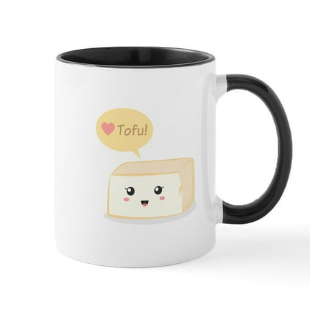 

CafePress - Kawaii Tofu Asking People To Love Tofu Mug - 11 oz Ceramic Mug - Novelty Coffee Tea Cup