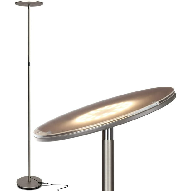 Sky 63 In Platinum Silver Torchiere, Silver Torchiere Floor Lamp